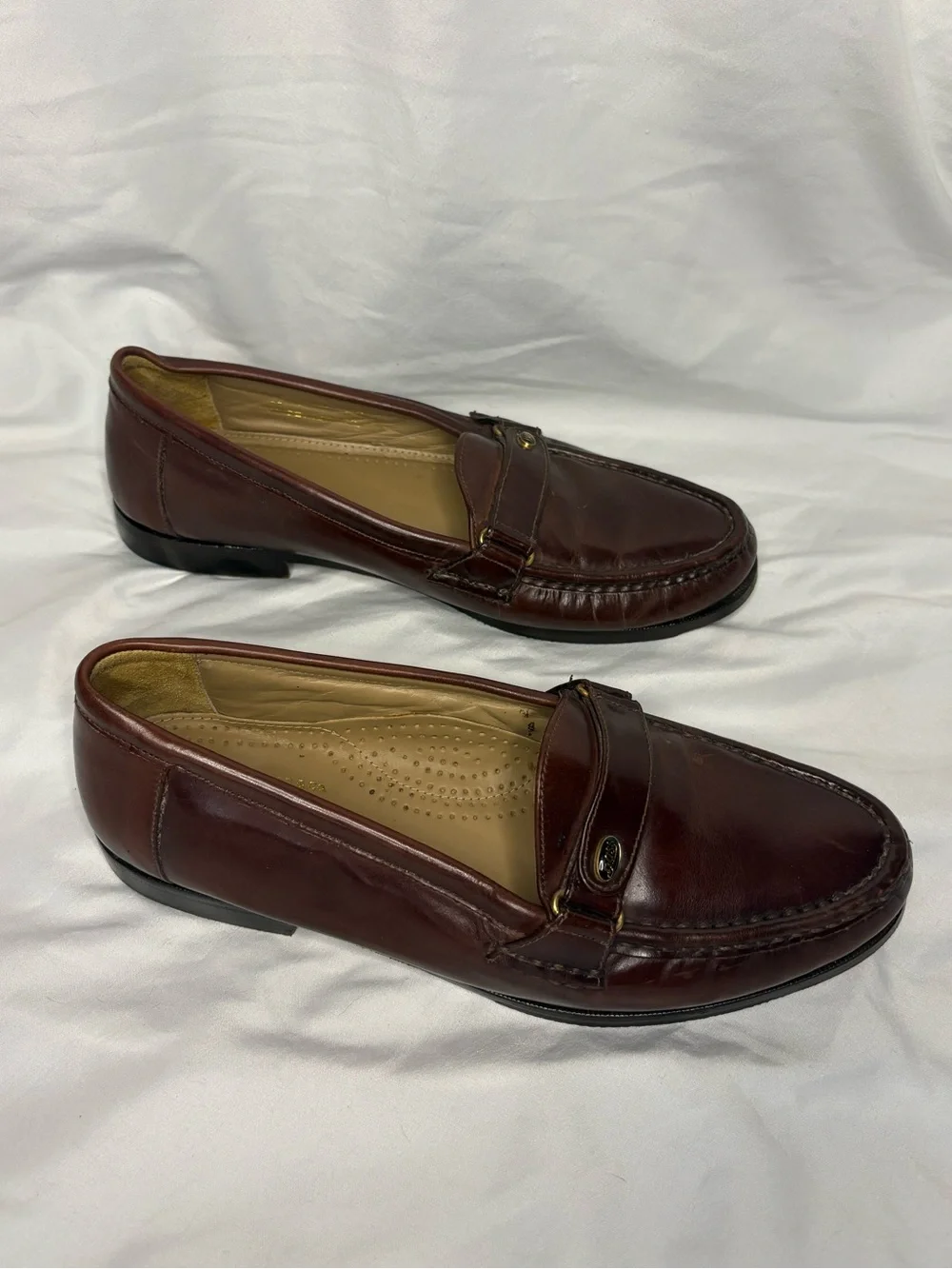 Bass Leather Penny Loafers in Mahogany Brown